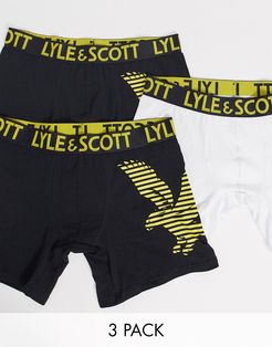 3 pack logo trunks in black and white-Multi