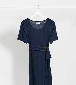 Mamalicious belted shift dress in navy