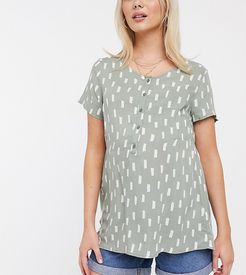 Mamalicious button front nursing blouse in print-Multi