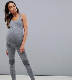 Mamalicious Maternity sports gym leggings in gray marl