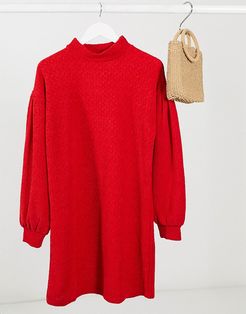 oversized sleeve sweater dress in red