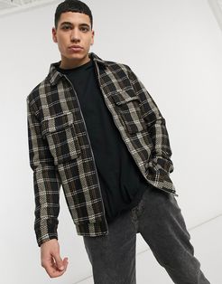 soft touch overshirt in plaid-Multi