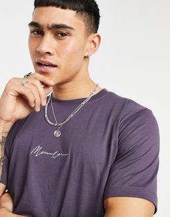 essentials t-shirt with script logo in purple
