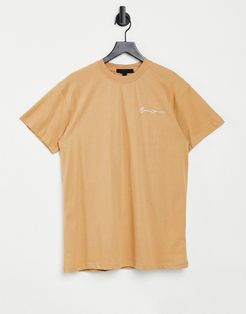 signature logo t-shirt in light brown