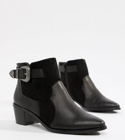 exclusive western ankle boot in black