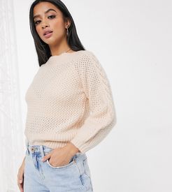 cable knit sweater in blush pink-Green