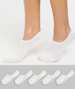 5 Pack organic cotton sneaker socks in white