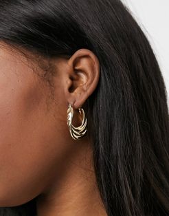 Debra tiered hoop earrings in gold