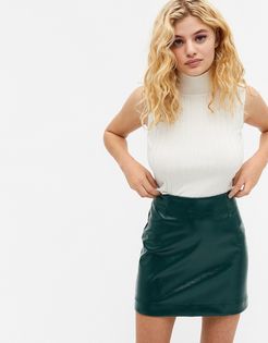 Lucy faux leather mini skirt in green