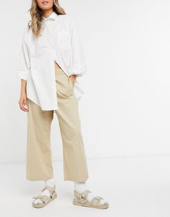 wide leg pants in beige-Neutral