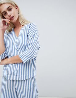 Relaxed Shirt In Summer Stripe Two-Piece-Blues