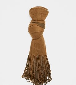 London Exclusive reversible scarf in camel and chocolate-Multi