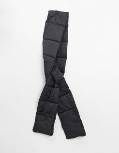 London padded volume scarf in black nylon