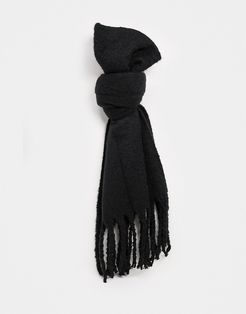 London super soft scarf with tassels in black