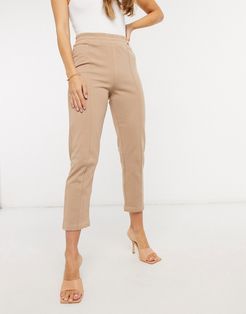 basic seam detail sweatpants in tan-Purple