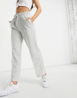 seam detail sweatpants in gray-Grey