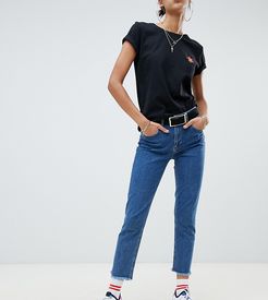 slim cropped jeans in mid blue-Blues