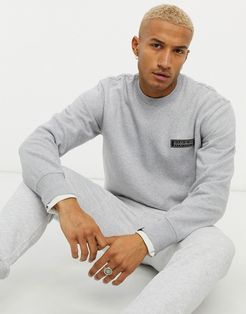 Box box patch sweatshirt in gray-Grey