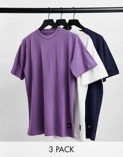 3 pack cotton t-shirts-Multi