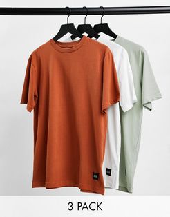 3 pack cotton t-shirts-Multi