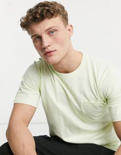 oversized T-shirt with front pocket in green