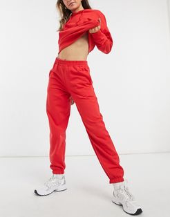 cozy cuffed sweatpants in bright red