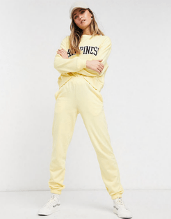 cuffed sweatpants set in light yellow