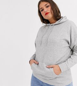 New Look Curve longline hoodie in gray-Yellow