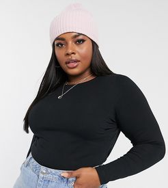 New Look Curve longsleeve crew neck top in black