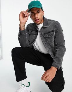 denim jacket in gray wash