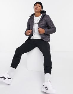 hooded puffer jacket in gray-Grey