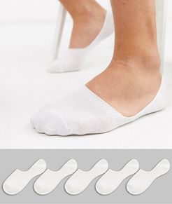 invisible socks in white 5 pack