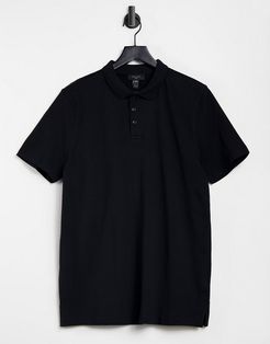 jersey polo in black