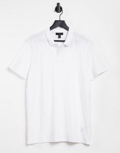 jersey polo in white