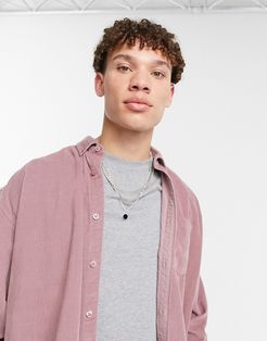 oversized cord shirt in pink