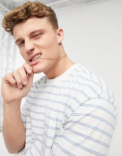 oversized stripe t-shirt in white