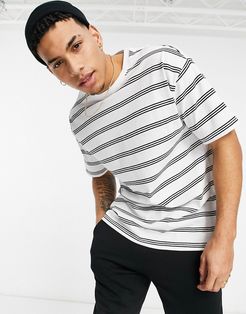 oversized stripe t-shirt in white