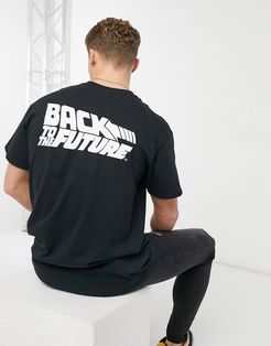 oversized t-shirt with Back To The Future print in black