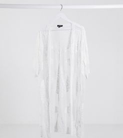 mesh kimono in white