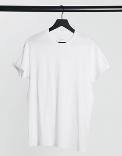 roll sleeve t-shirt in white