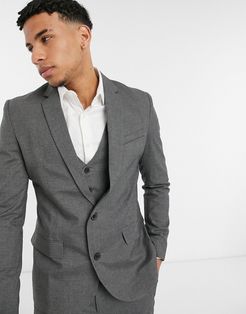 skinny suit jacket in dark gray-Grey