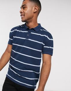 stripe polo in navy