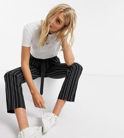 tie waist pants black stripe