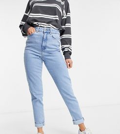 waist enhance mom jean in authentic blue-Blues