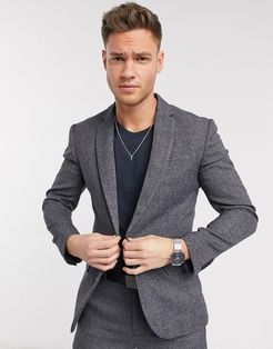 textured suit jacket in gray-Grey