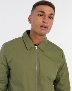 utility zip-up jacket in khaki-Green