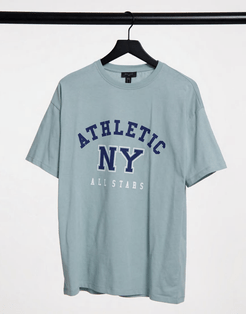 varsity t-shirt in blue