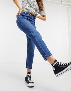 waist enhance mom jeans in blue