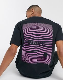 wave front and back print t-shirt in black
