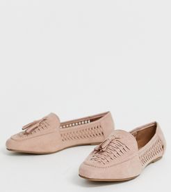 woven loafer in nude-Brown